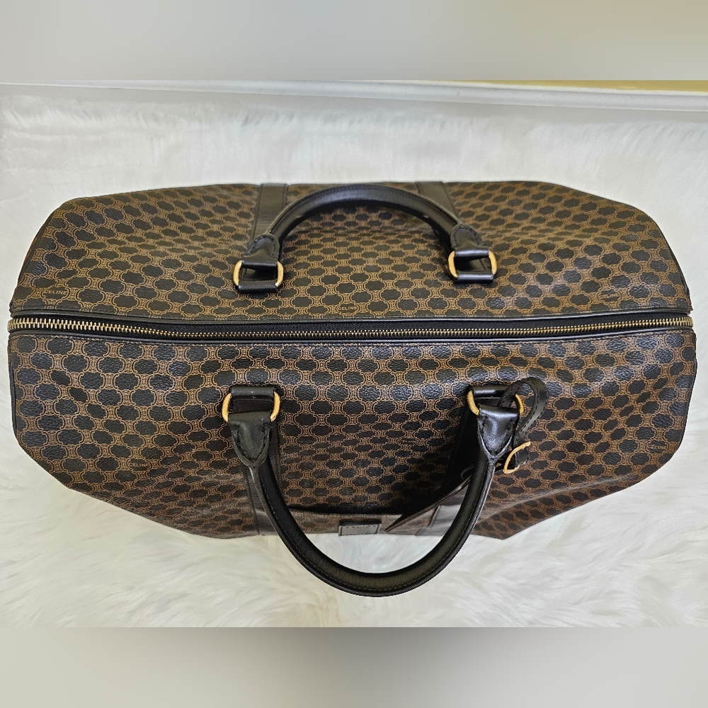 ❤🎉HOST PICK🎉❤️Rare Celine black&brown macadam triumph pvc boston travel MC98/1 - Picture 6 of 17